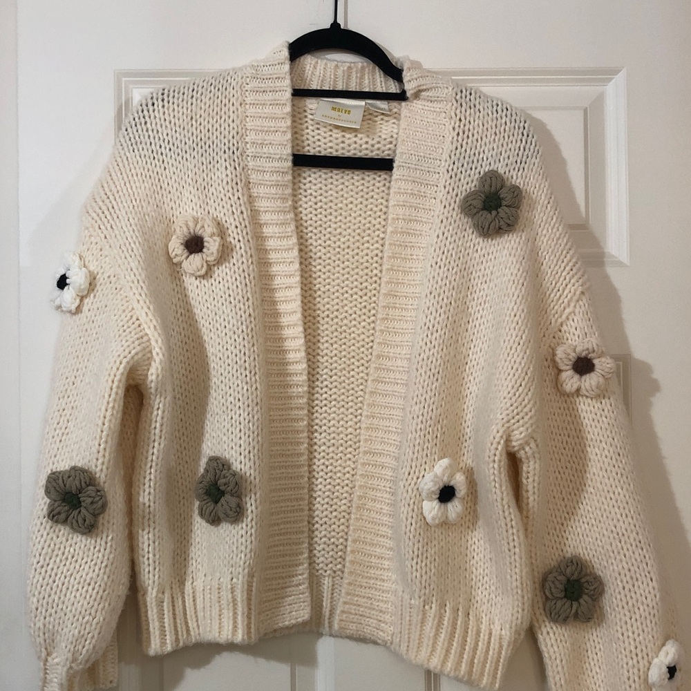 Boho Cream Floral Cardigan